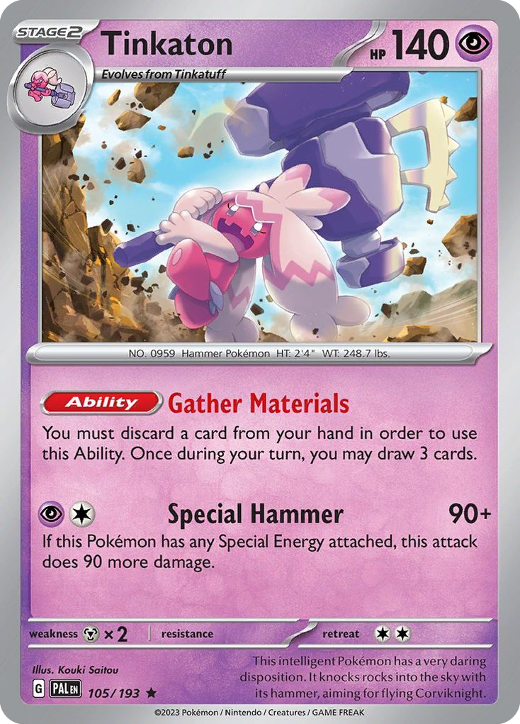 Paldea Evolved Non - Holo Tinkaton #105/193